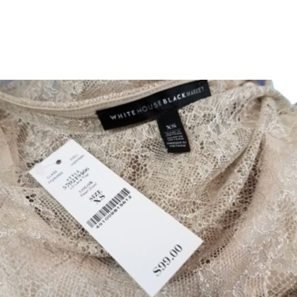 WHITE HOUSE BLACK MARKET Pearl Pullover Lace Blouse Women's XS - Picture 4 of 4